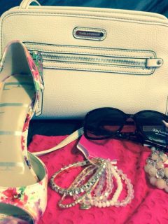 A white purse, a pink purse, and a bag from Kohl's summer value challenge.