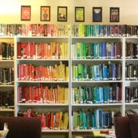 Colorful bookshelf