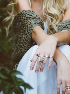 A woman wearing a ring starts her own jewelry business.