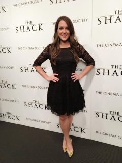 A woman posing for a photo at The Shack premiere.