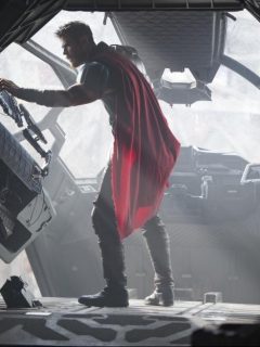 Advanced tickets for Thor: Ragnarok, featuring Thor in a spaceship with a cape.