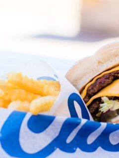 A delicious burger and fries combo served at Culver's.