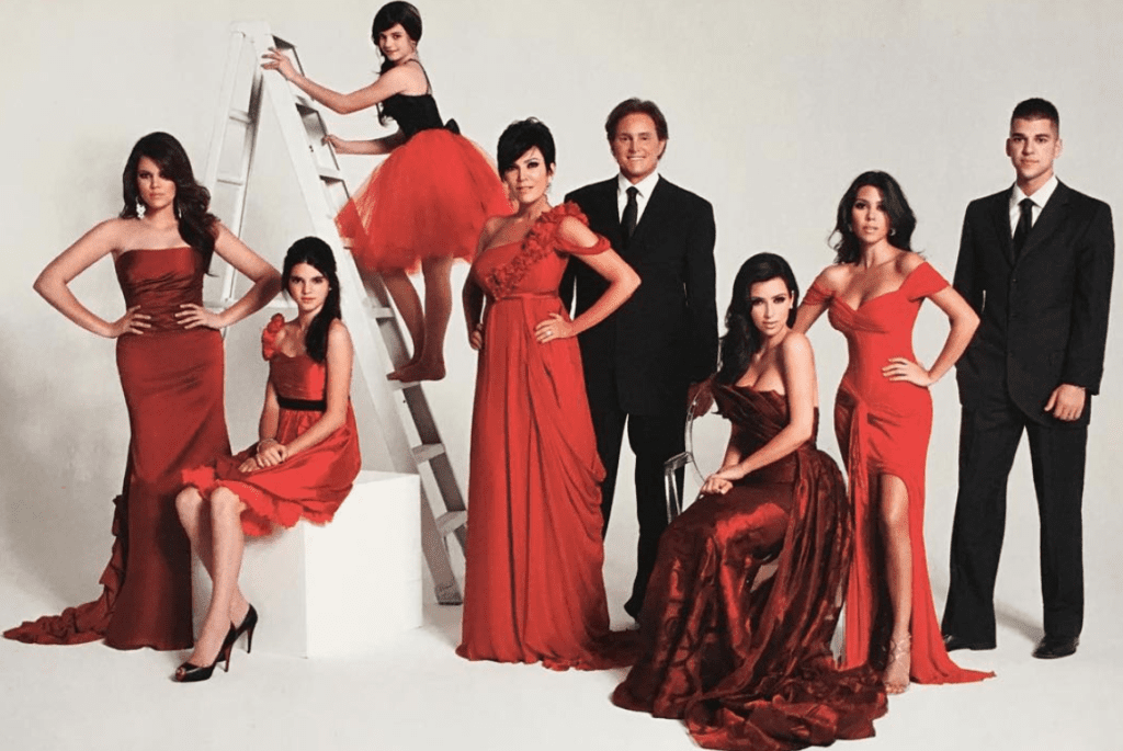 A staged picture of the Kardashian family 