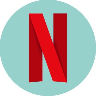The Netflix logo displayed within a blue circle.