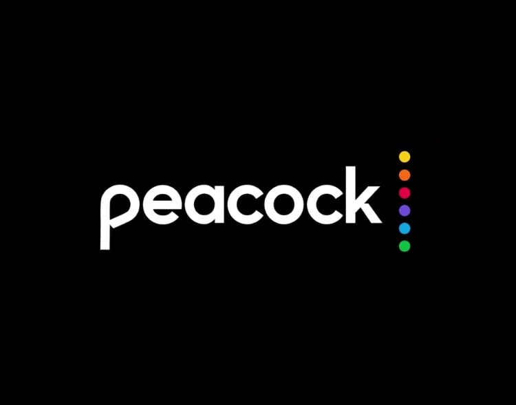 Peacock logo on a dark background.