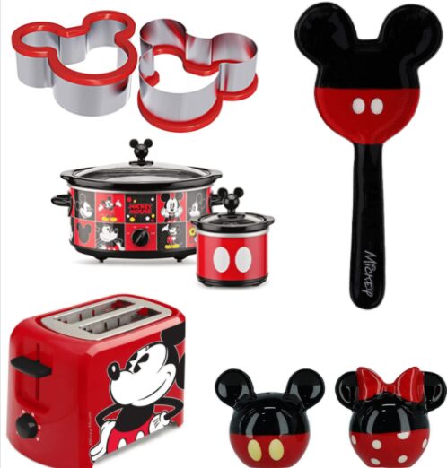 Disney kitchenware featuring Mickey Mouse.