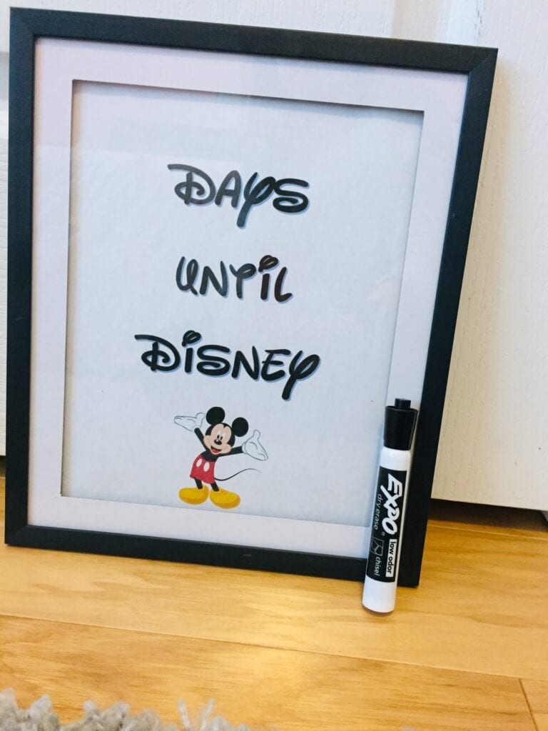 DIY Dry Erase Disney Countdown