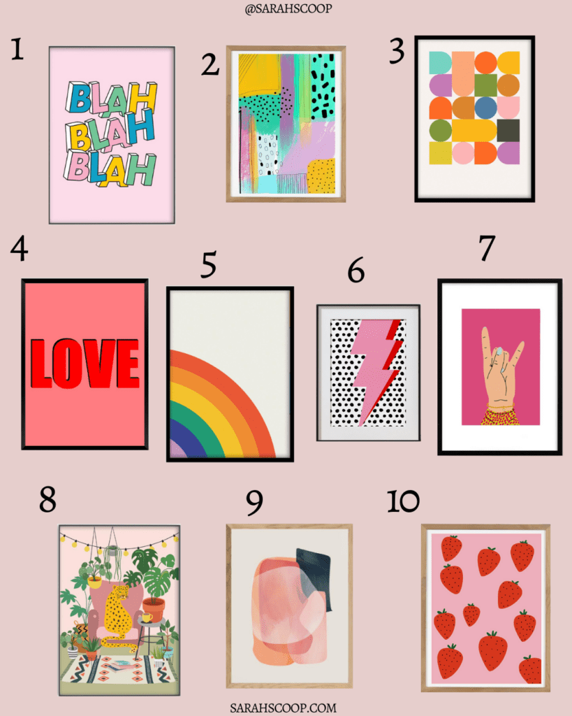 colourful wall prints