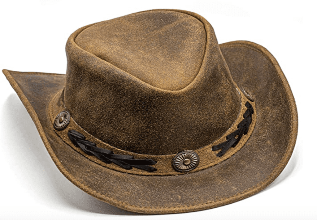 LEATHER HATS COWBOYS WESTERN STYLE BUSH HATS TOP QUALITY