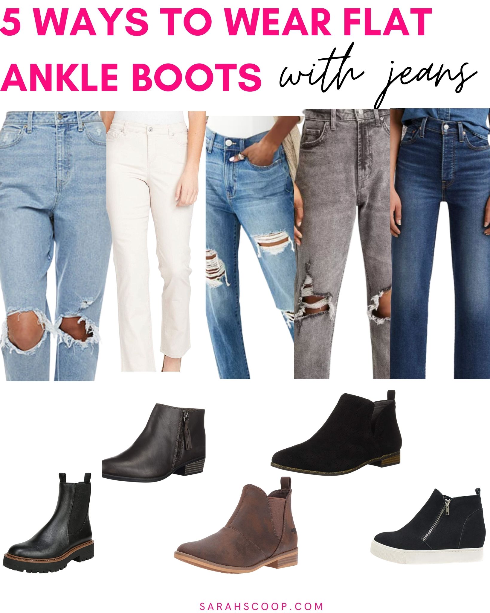 5 Ways To Wear Flat Ankle Boots With Jeans