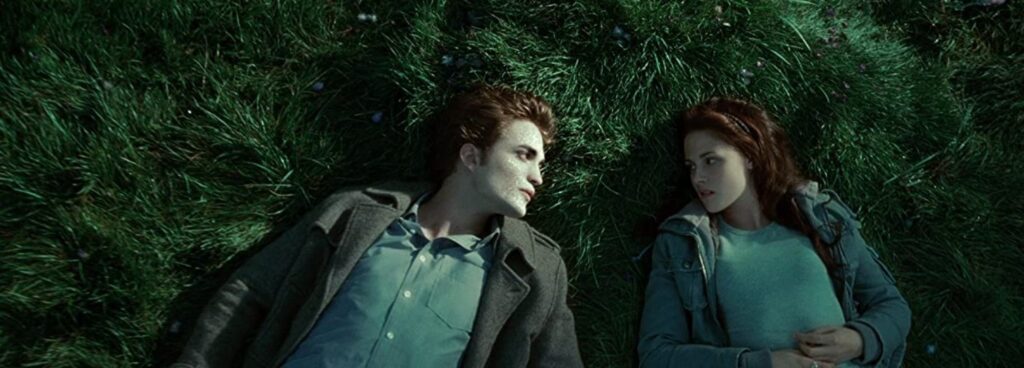edward and bella laying in field twilight love