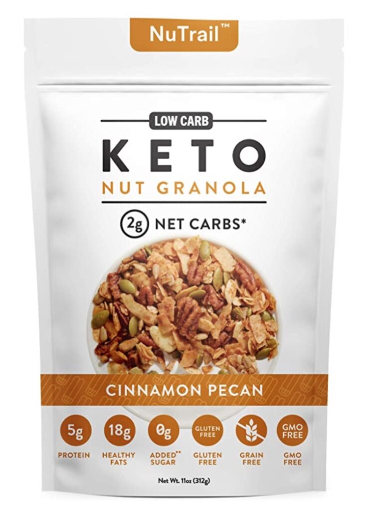 NuTrail Keto Nut Granola Healthy Breakfast Cereal: Best Keto Snacks to buy on Amazon