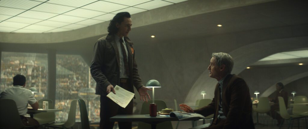 Loki (Tom Hiddleston) and Mobius (Owen Wilson) in Marvel Studios' LOKI.