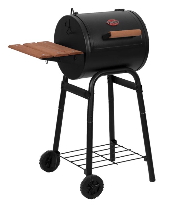 The Char-Griller Patio Pro Charcoal Grill is pictured. 