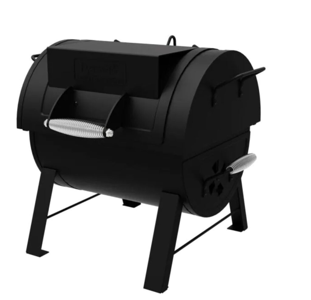 The Dyna-Glo Portable Tabletop Charcoal Grill is pictured.