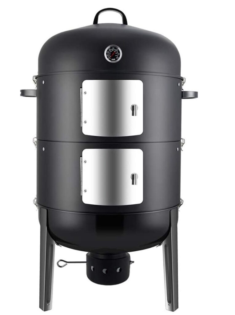 The Realcook Charcoal BBQ Smoker Grill is pictured. 