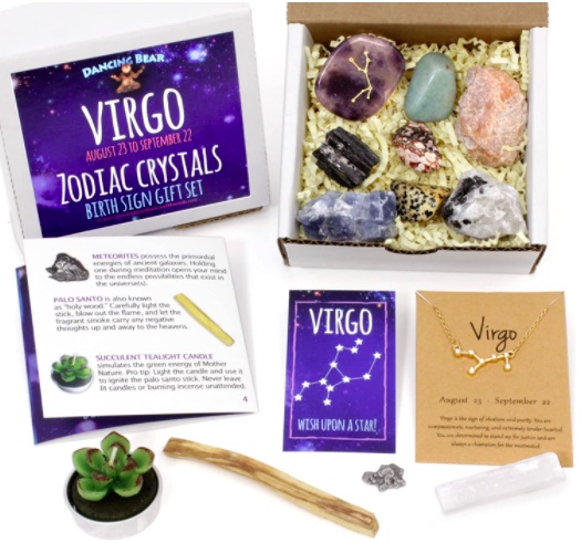 Virgo Zodiac Healing Crystals Gift Set
