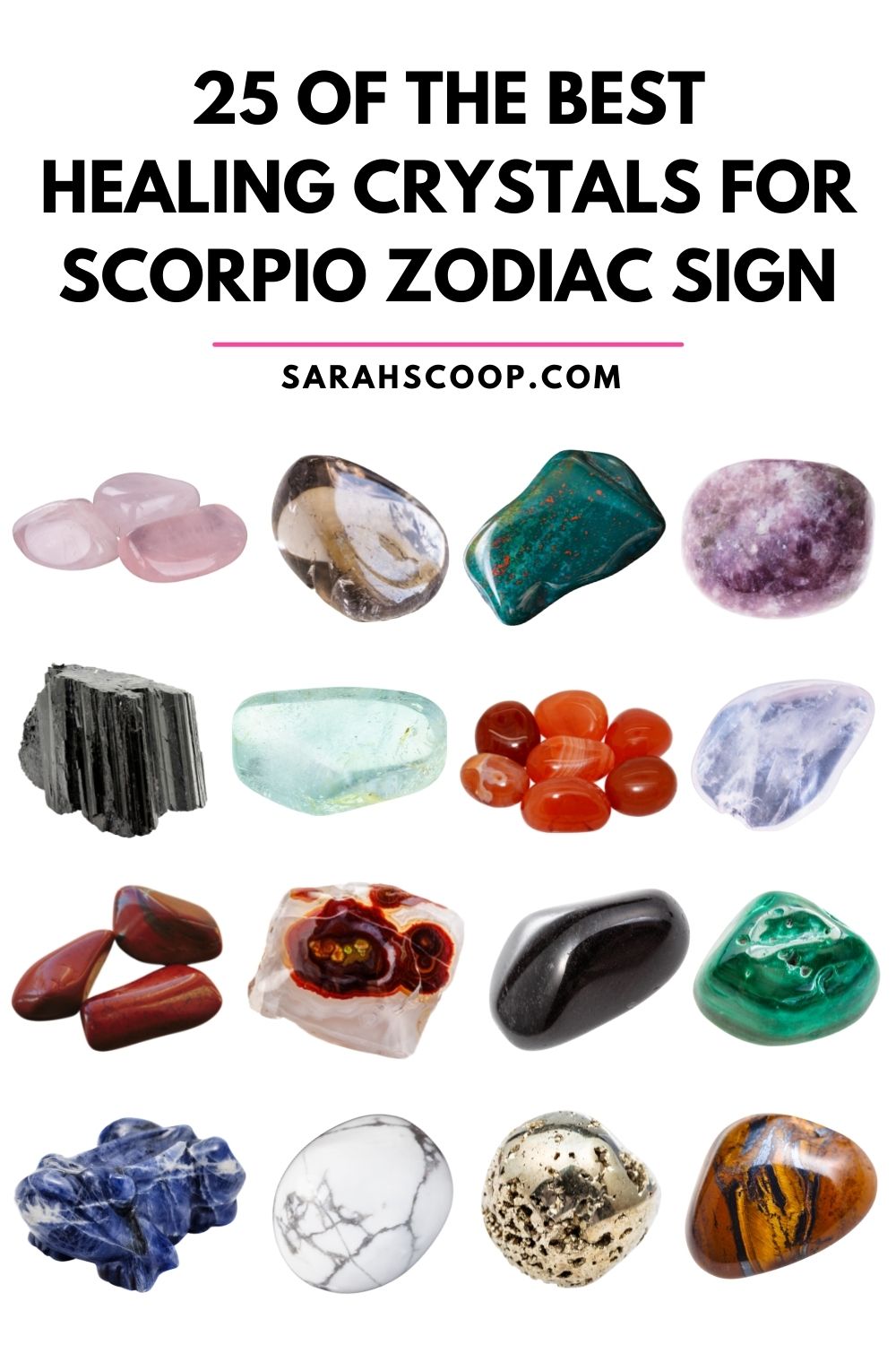 Scorpio Zodiac Bundle 16pc Quality Handpicked Healing Crystals for an Open Mind 