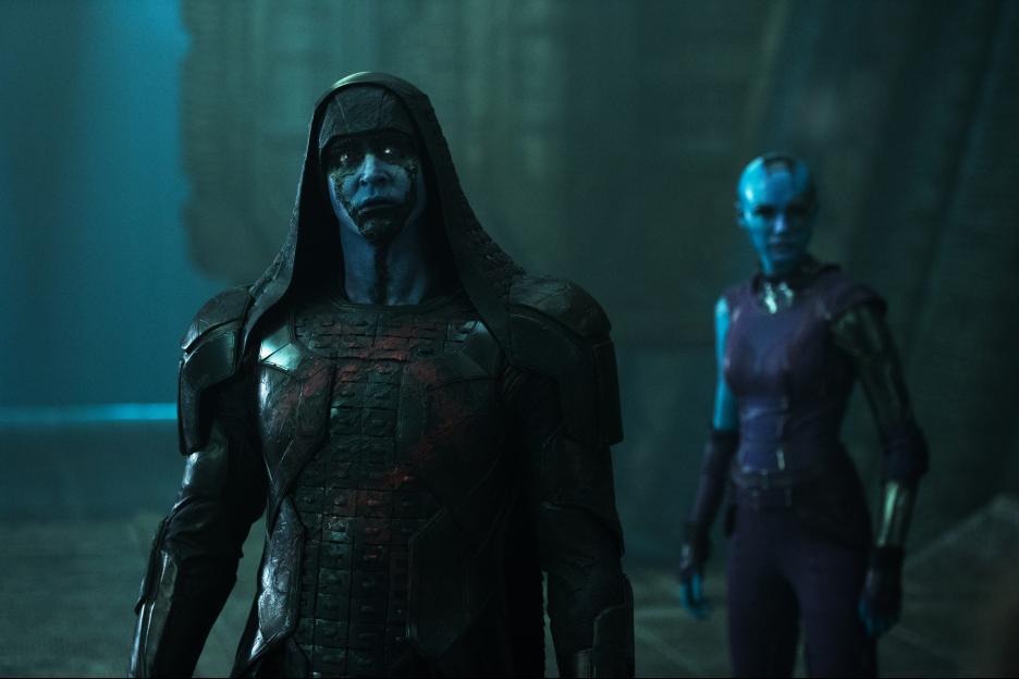Lee Pace and Karen Gillan in Guardians of the Galaxy (2014)