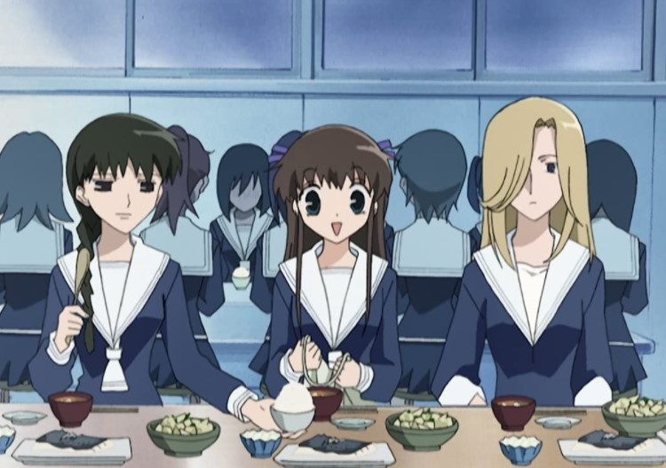 Yui Horie, Yuka Imai, and Reiko Yasuhara in Fruits Basket (2001)
