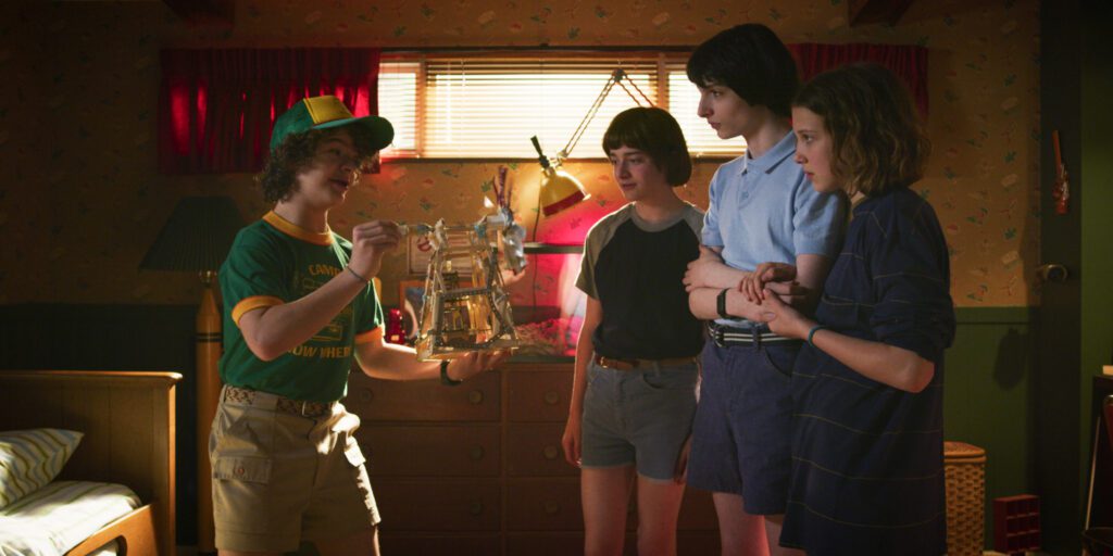 Dustin, Will, Mike, and Eleven stranger things