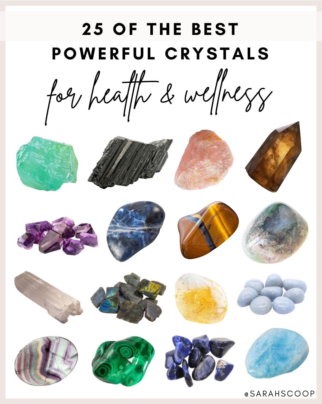 The Healing Power of Crystals - 30 Crystals (Colour Illustrated Chart - A5)