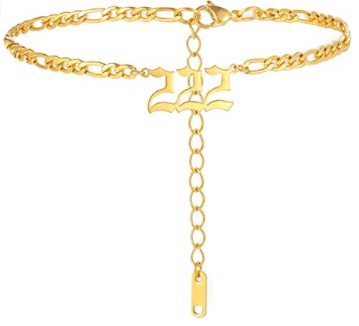 18K Gold Plated Stainless Steel Angel Anklet