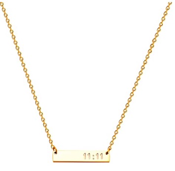 Gold Angel Number Plate Necklace