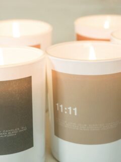 A group of candles with the word love written on them, representing the meaning of the number 18.