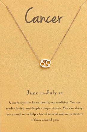 18K Gold Plated Cancer Zodiac Pendant Necklace