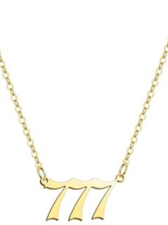 A gold necklace symbolizing the number seven.