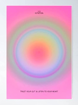 Aesthetic Angel Number 111 Intuition Aura Poster