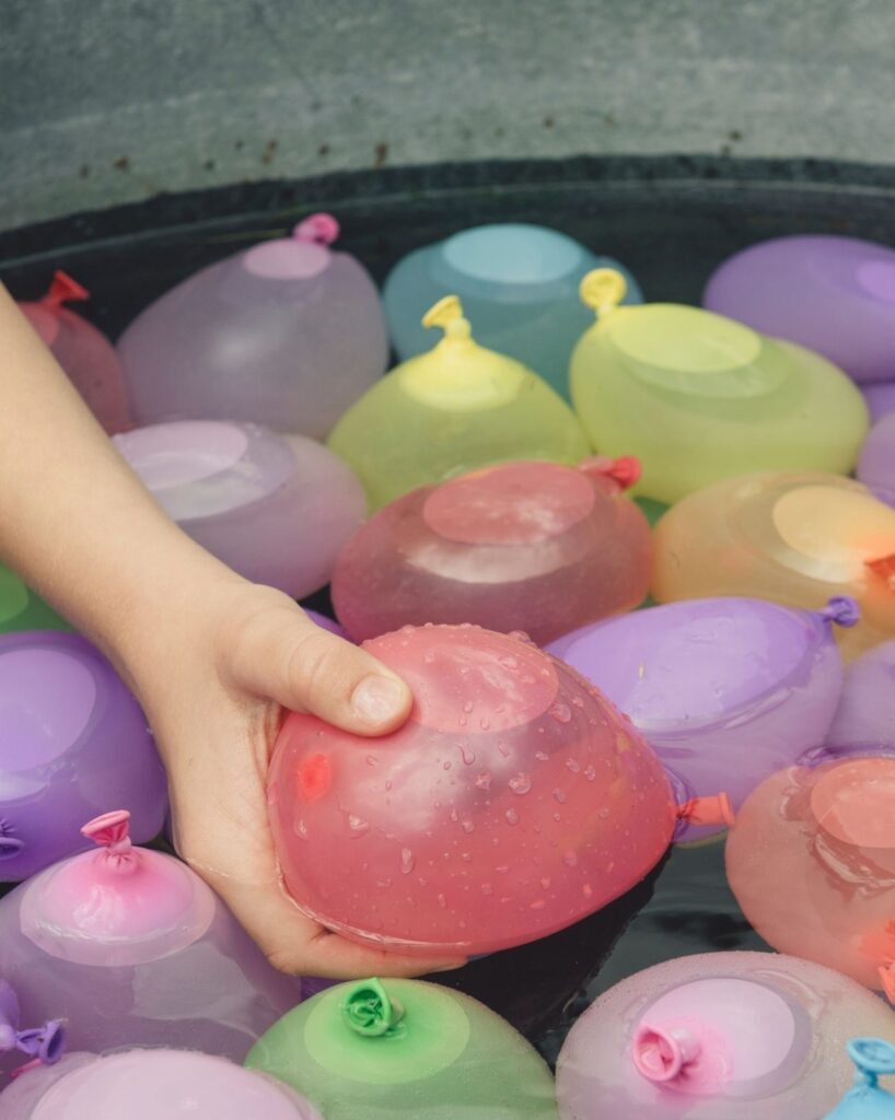water balloon fight; birthday party activities for teens