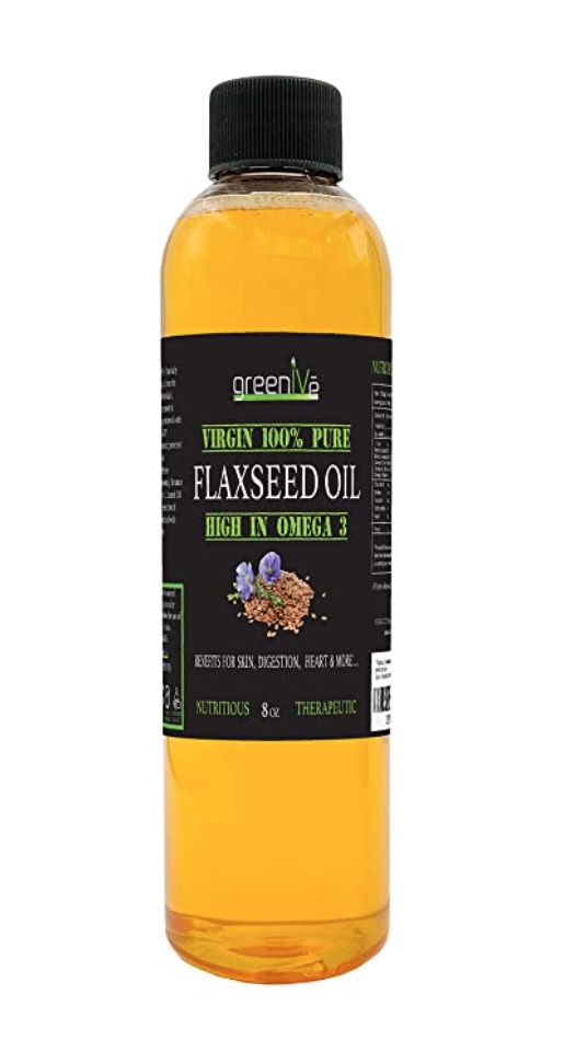 Pictured is flaxseed oil
