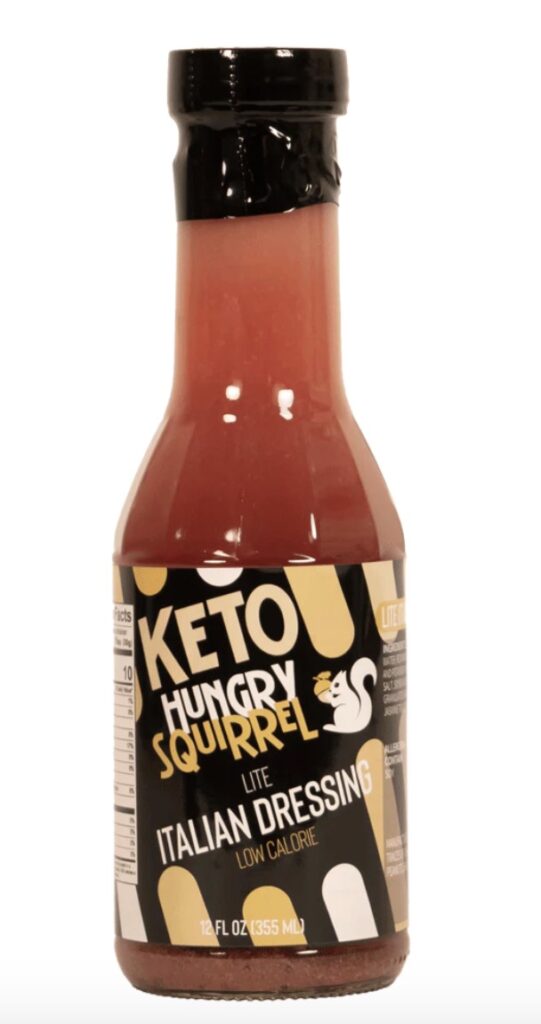 Pictured is Hungry Squirrel Keto Lite Italian Dressing