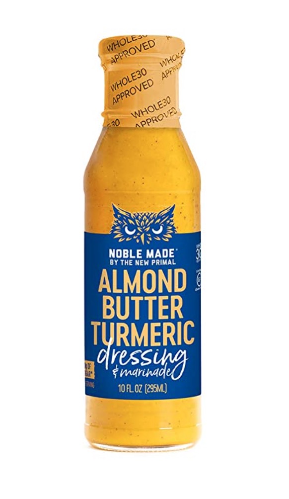 Pictured is The New Primal Almond Butter Turmeric Dressing