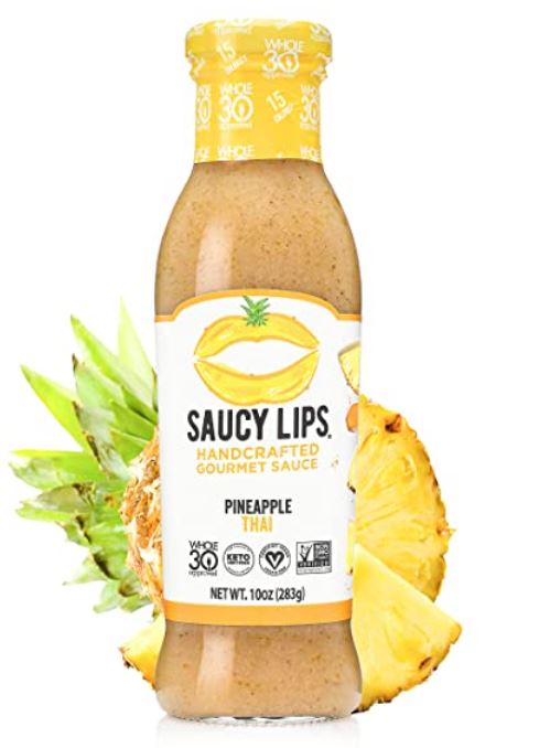 Pictured is Saucy Lips Pineapple Thai Sauce