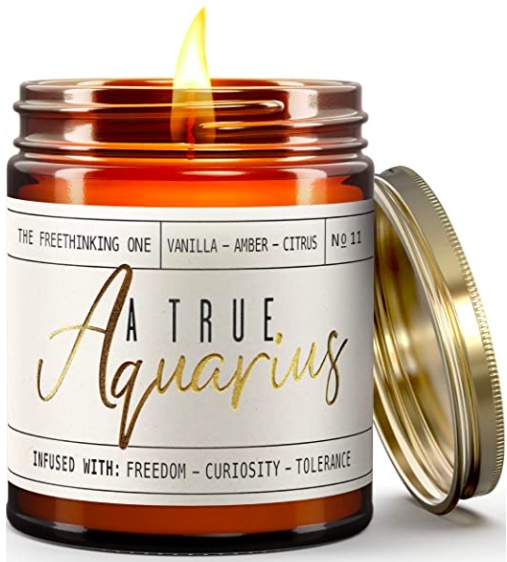 "A True Aquarius" Soy Zodiac Candle