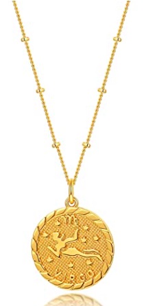 Horoscope Zodiac Virgo Pendant Coin Medallion Necklace