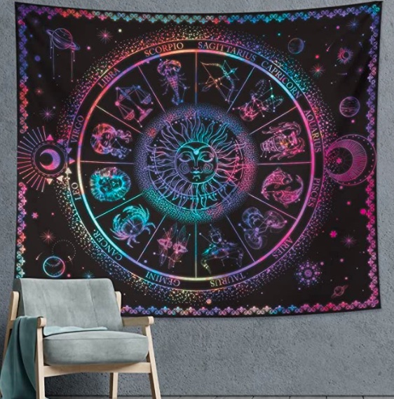 Zodiac Psychedelic Sun Tapestry