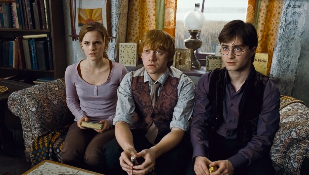 Rupert Grint, Daniel Radcliffe, and Emma Watson in Harry Potter and the Deathly Hallows Part 1 (2010)