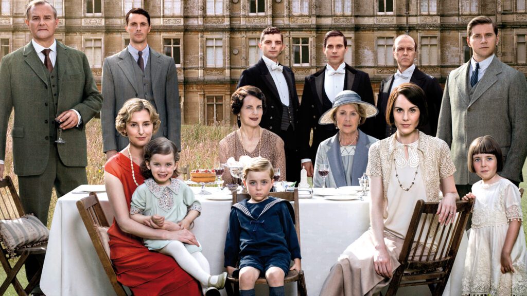 Michelle Dockery as Mary Crawley and cast members in downton abbey