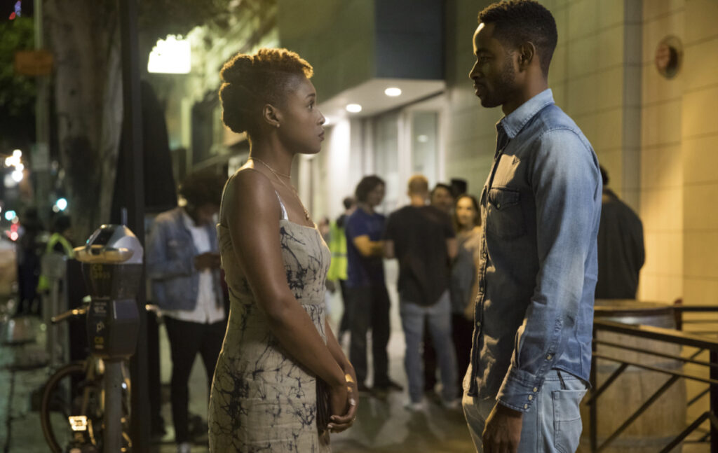 Issa Rae as Issa dee and Jay Ellis as Martin Lawrence Walker insecure
