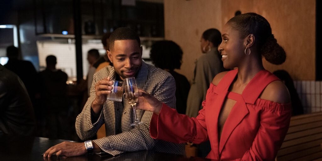 Issa Rae as Issa dee and Jay Ellis as Martin Lawrence Walker
