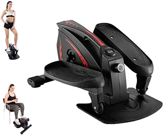 AIYLY Mini Elliptical Cross Trainer,Home Exercise Foldable Fitness Equipment,Leg Arm Strength Trainer Walking Running Machine Exercise Air Walker 