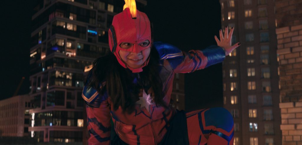 Kamala in Captain Marvel costume