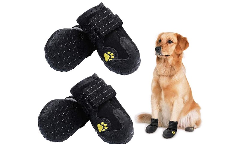 Anti-Slip Sole Breathable Booties 4PCS Waterproof Dog Shoes with Adjustable and Reflective KEIYALOE Dog Boots 
