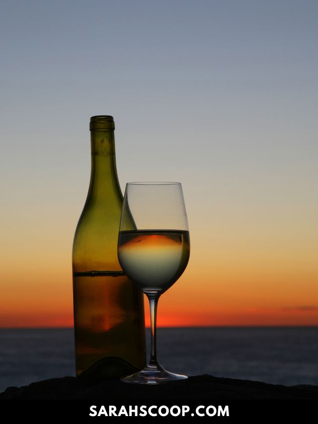 chardonnay vs pinot grigio a glass on wine and the sunset