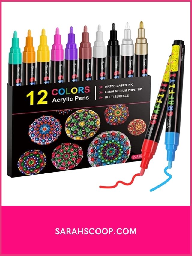 12 pack of colorful acrylic paint pens