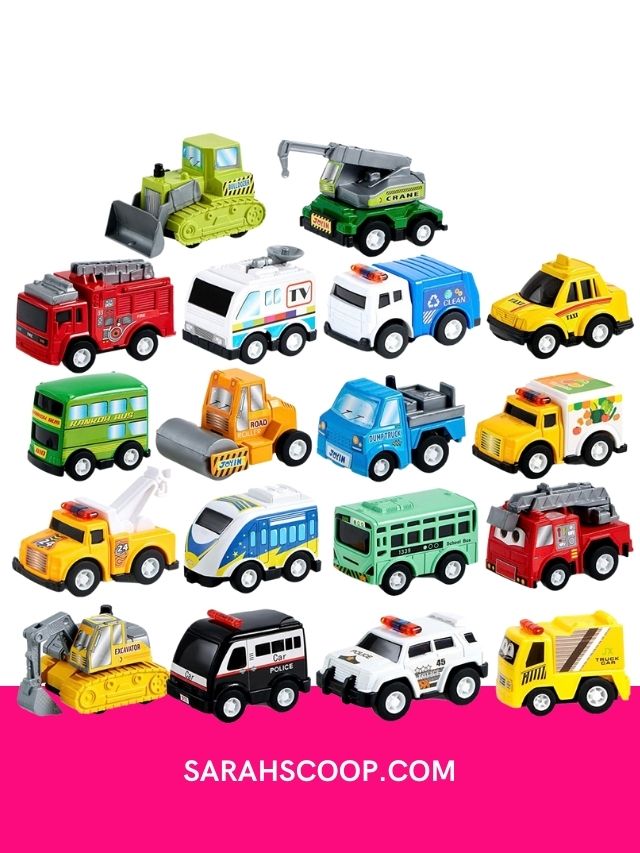 18 Piece Pull Back City Cars and Trucks